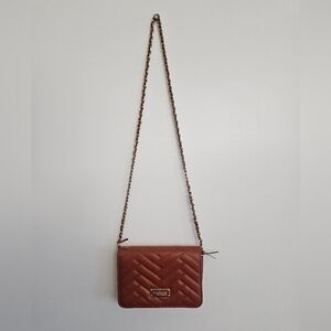 bebe Brown Quilted Crossbody Bag‎